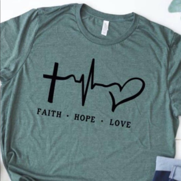 Bella Canvas Tops - Faith, hope, love Bella T-shirt.